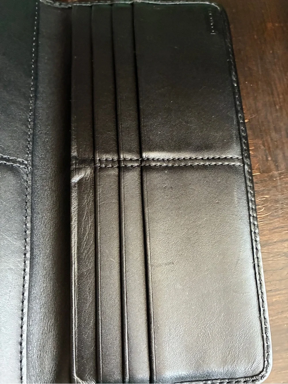 Coach Black and Cream Signature Snap Wallet